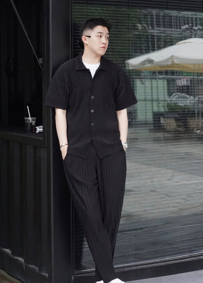 Pleated Short Sleeve Shirt